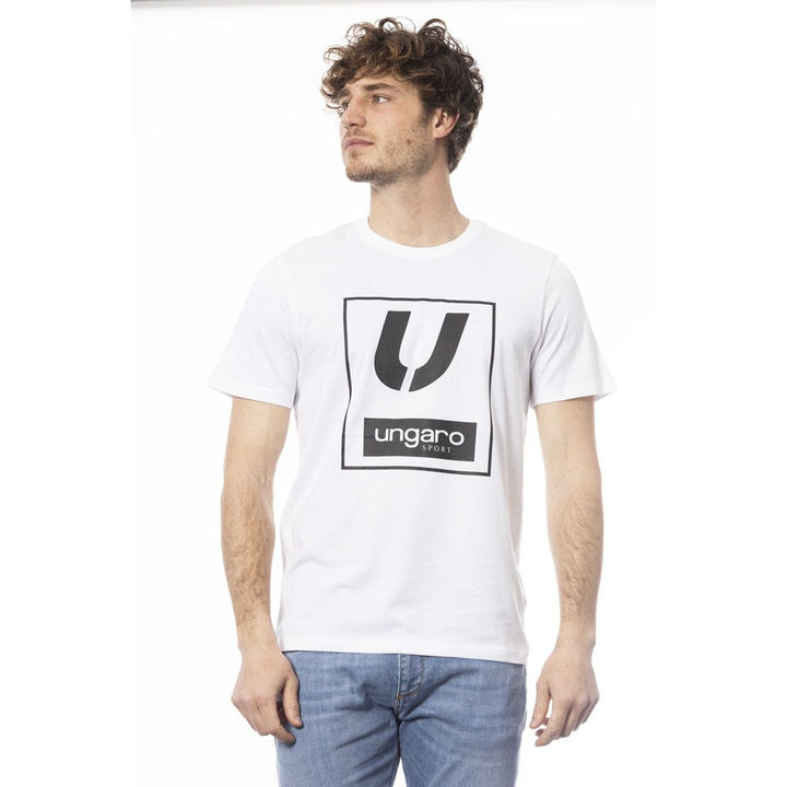 Weißes Baumwolle Männer T-Shirt
