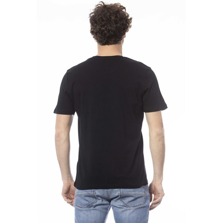 Schwarzes Baumwolle Männer T-Shirt