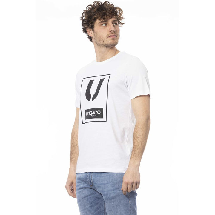 Weißes Baumwolle Männer T-Shirt