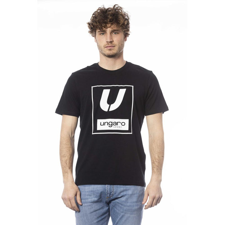 Schwarzes Baumwolle Männer T-Shirt