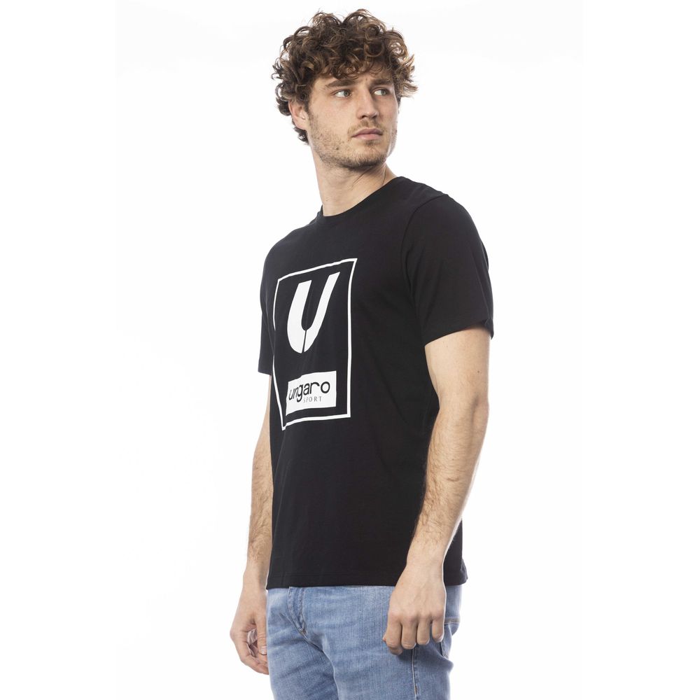 Schwarzes Baumwolle Männer T-Shirt