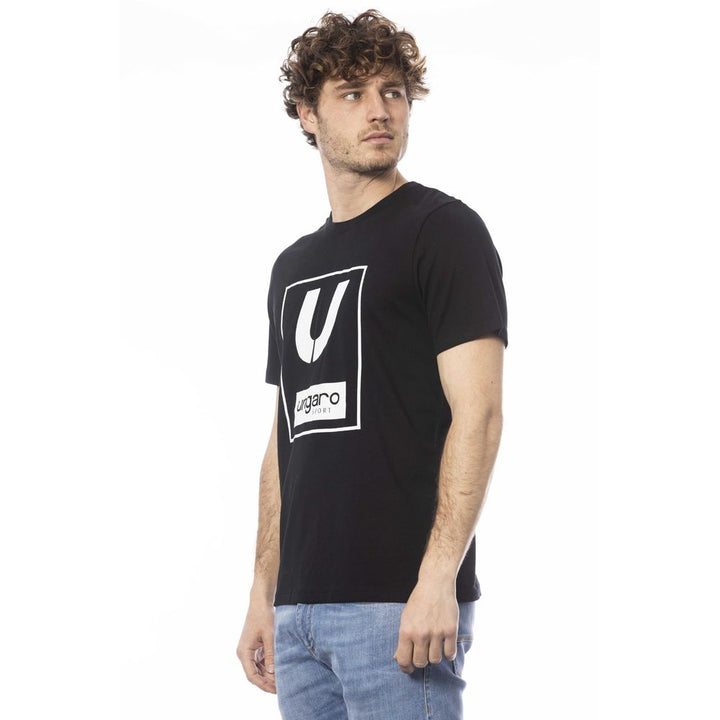 Schwarzes Baumwolle Männer T-Shirt