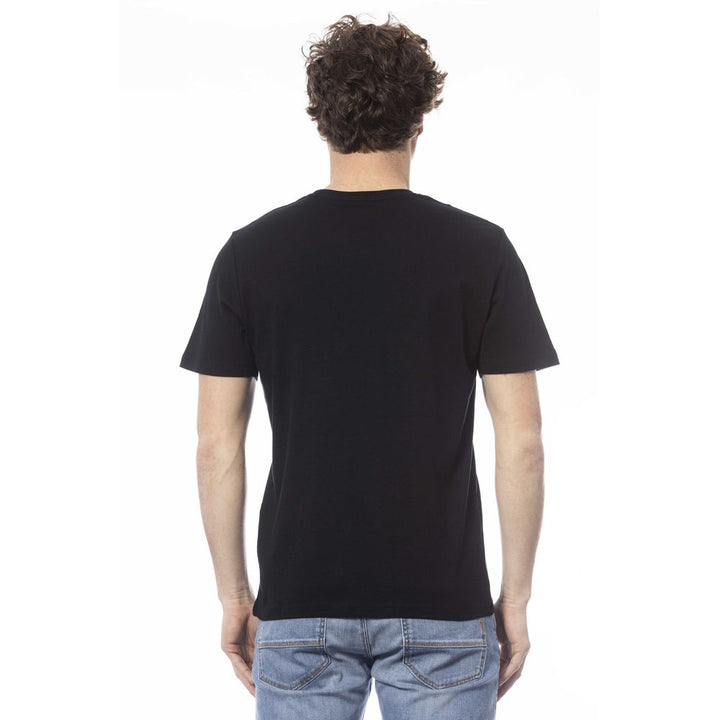 Schwarzes Baumwolle Männer T-Shirt