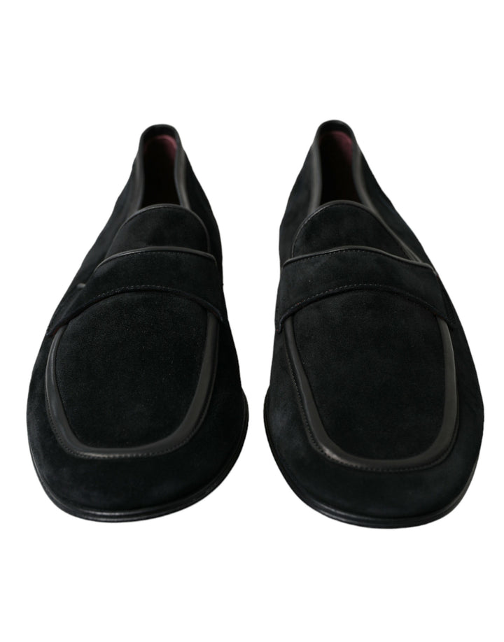 Dolce & Gabbana Elegante schwarze Loafers aus Samt für Männer