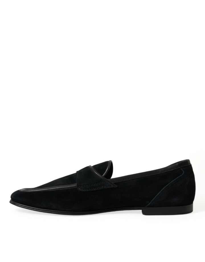 Dolce & Gabbana Elegante schwarze Loafers aus Samt für Männer