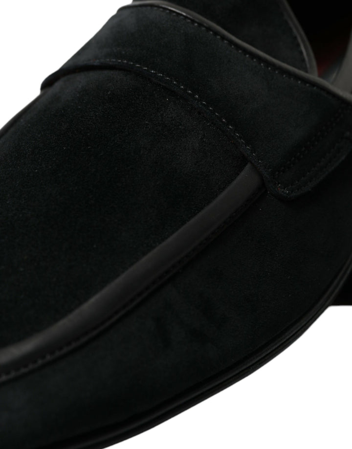 Dolce & Gabbana Elegante schwarze Loafers aus Samt für Männer