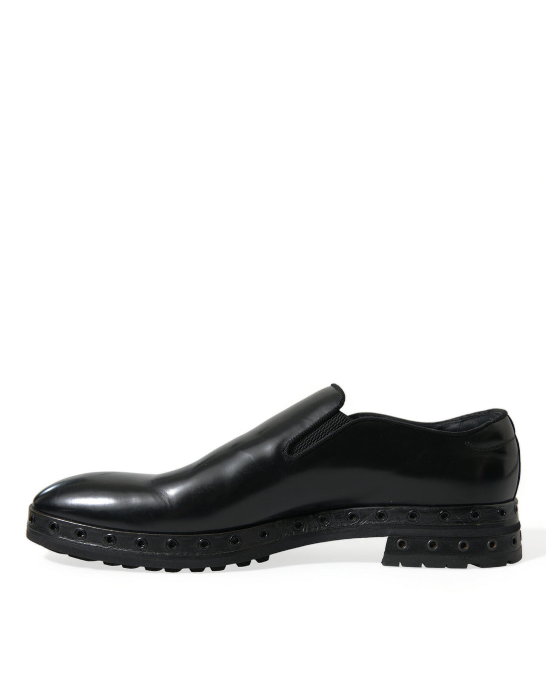 Dolce & Gabbana Elegante Nieten-Loafer aus schwarzem Leder