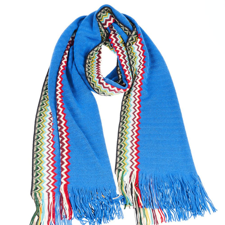 Blue wool scarf for men