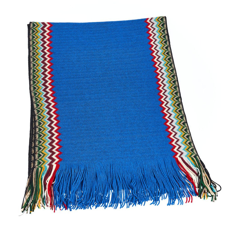 Blue wool scarf for men