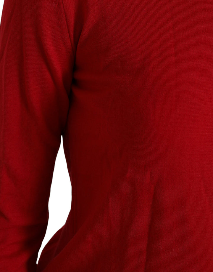 Pullover mit Rundhalsausschnitt aus roter Wolle
