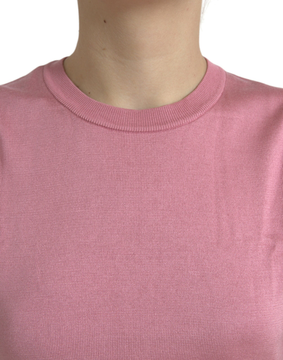 Elegant round neck silk tank top