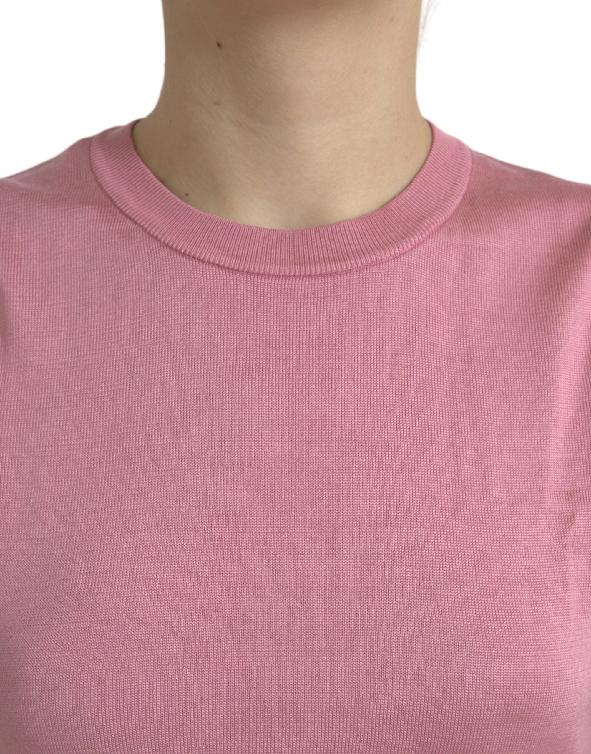 Elegant round neck silk tank top