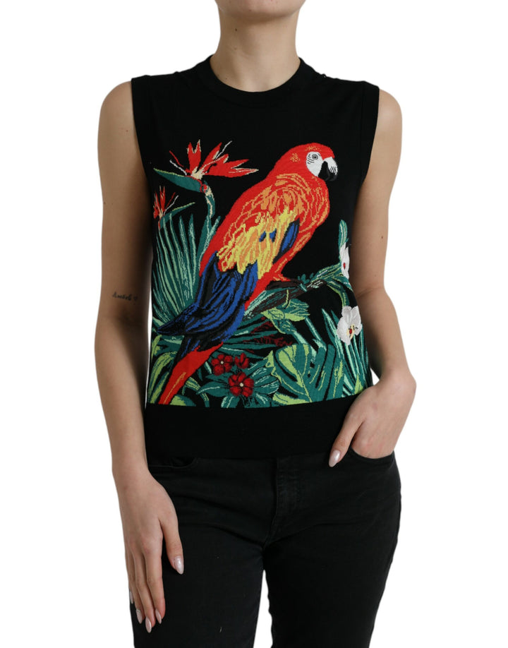 Elegantes Tank-Top mit Rundhalsausschnitt und Dschungelmuster