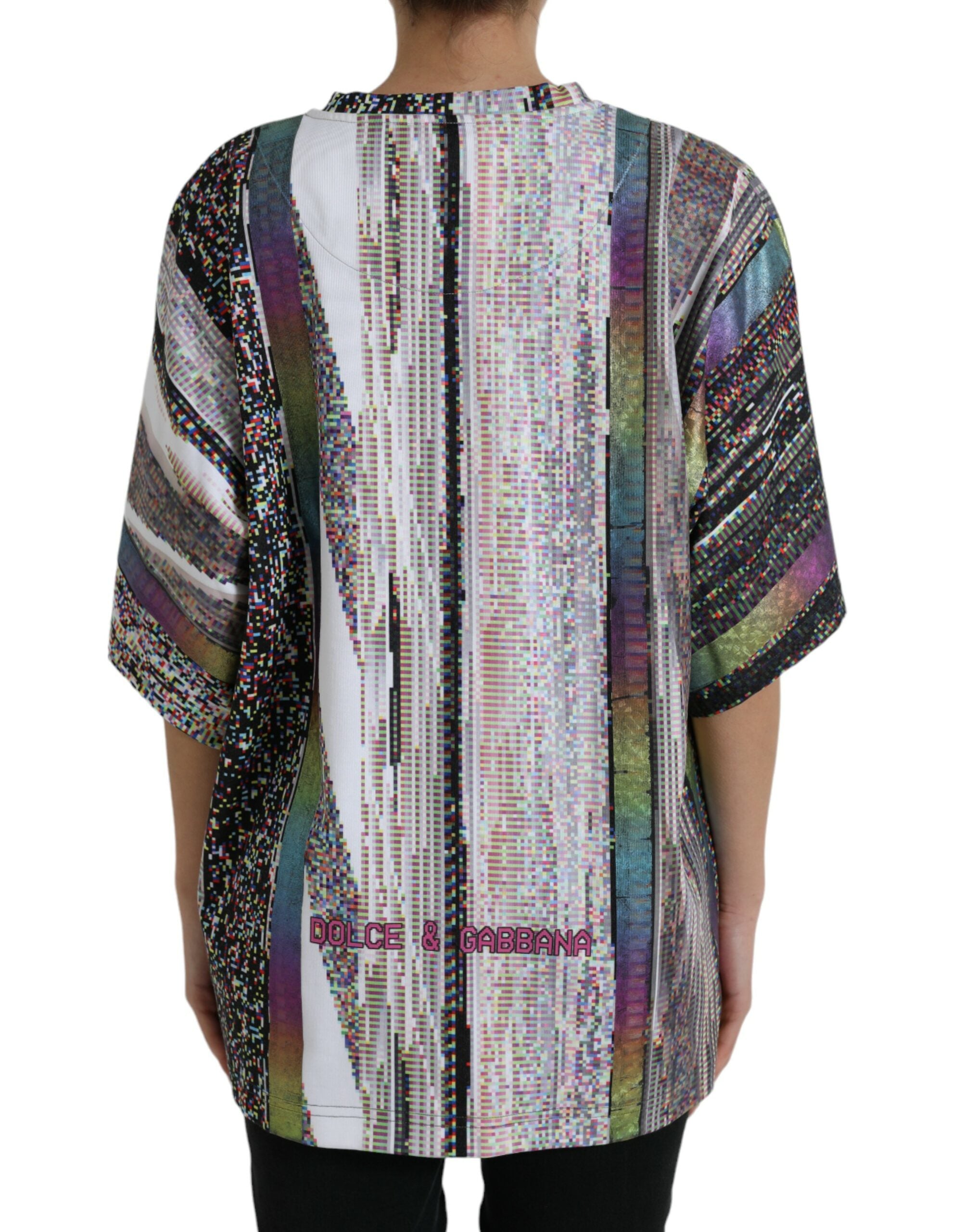 Chic multicolor tee with round neck
