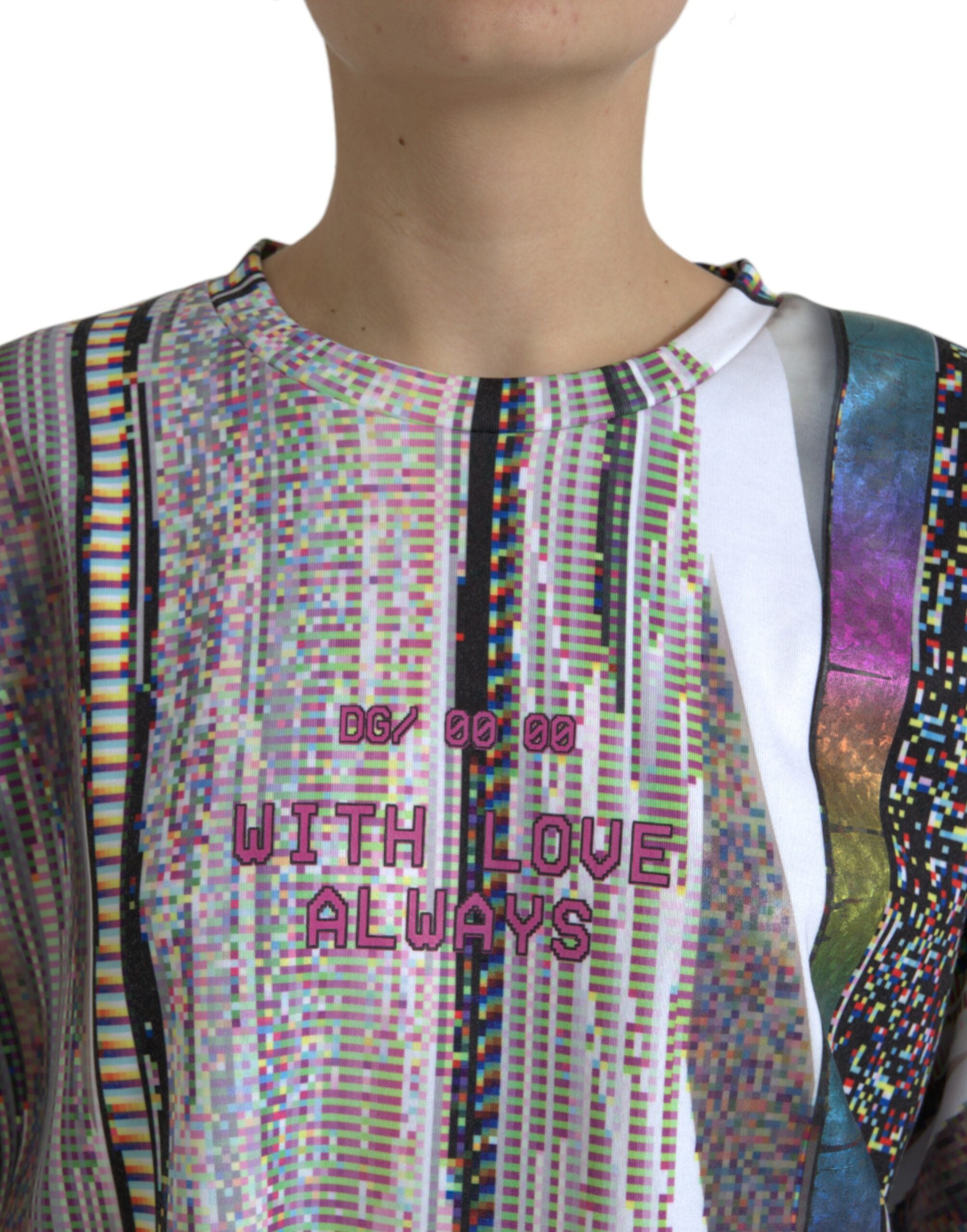 Chic multicolor tee with round neck