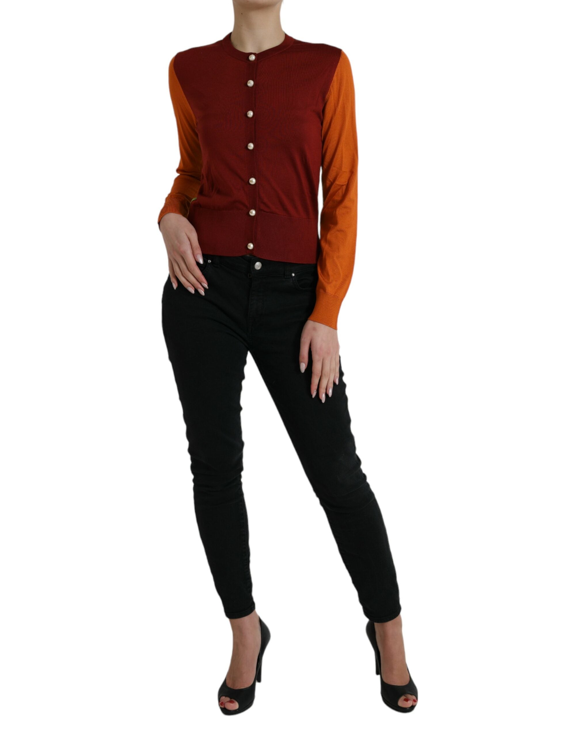 Elegant silk cardigan in bright tones
