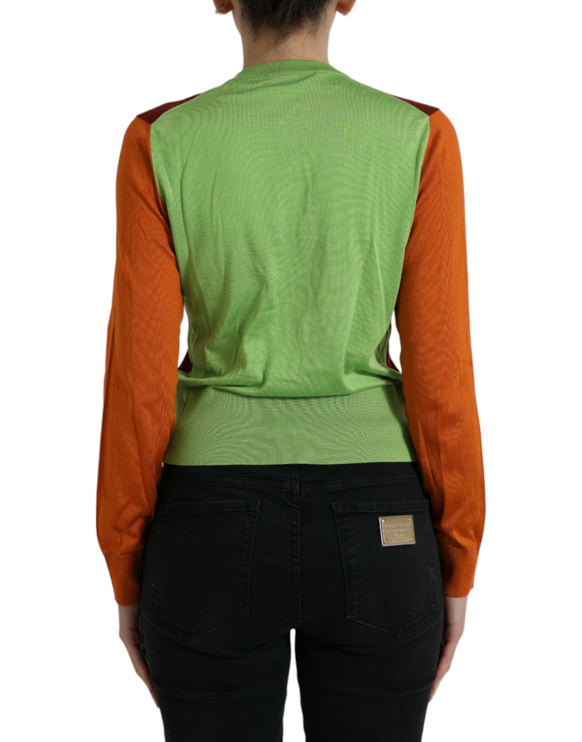 Elegant silk cardigan in bright tones