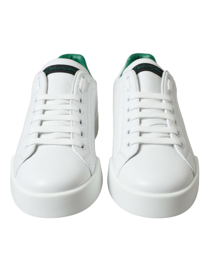 Weiß Grün Leder Portofino Turnschuhe Schuhe