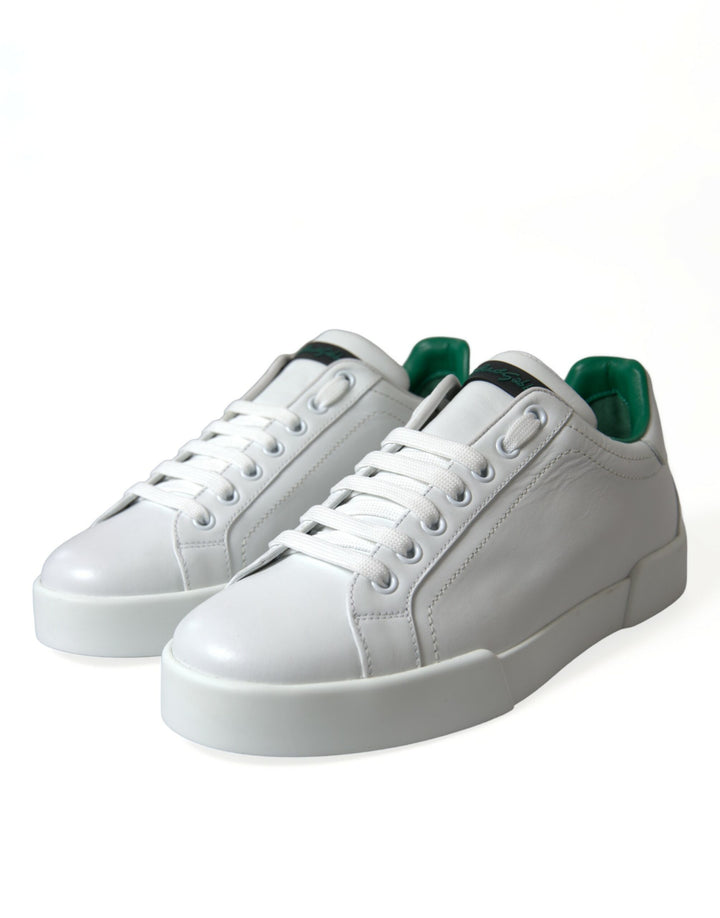 Weiß Grün Leder Portofino Turnschuhe Schuhe