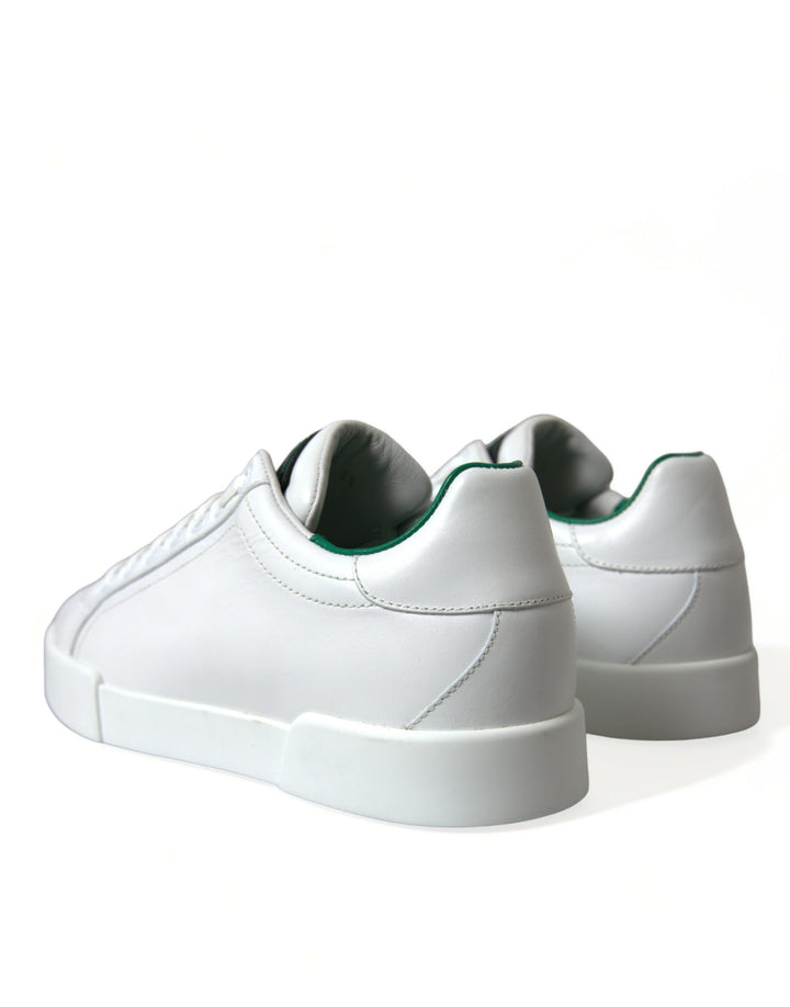 Weiß Grün Leder Portofino Turnschuhe Schuhe
