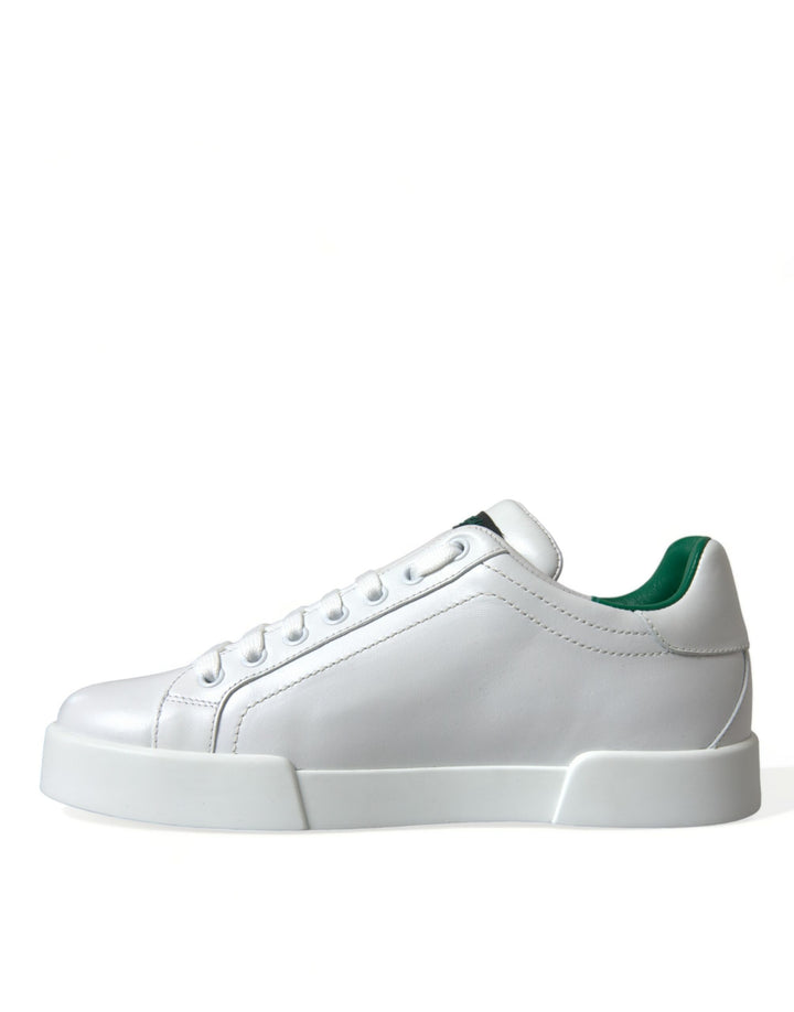 Weiß Grün Leder Portofino Turnschuhe Schuhe