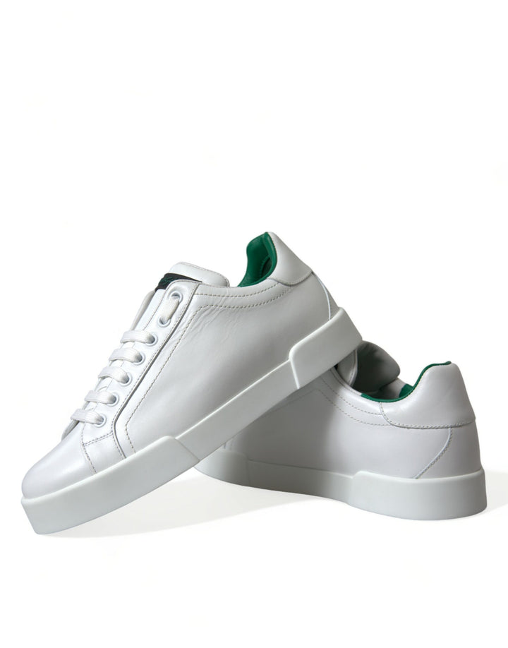 Weiß Grün Leder Portofino Turnschuhe Schuhe