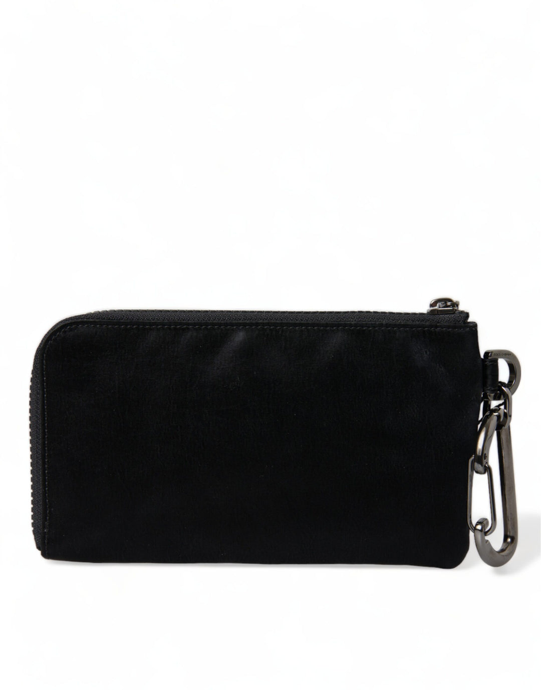 Schwarzes Nylon Logo Plaque Schlüsselanhänger Tasche Clutch