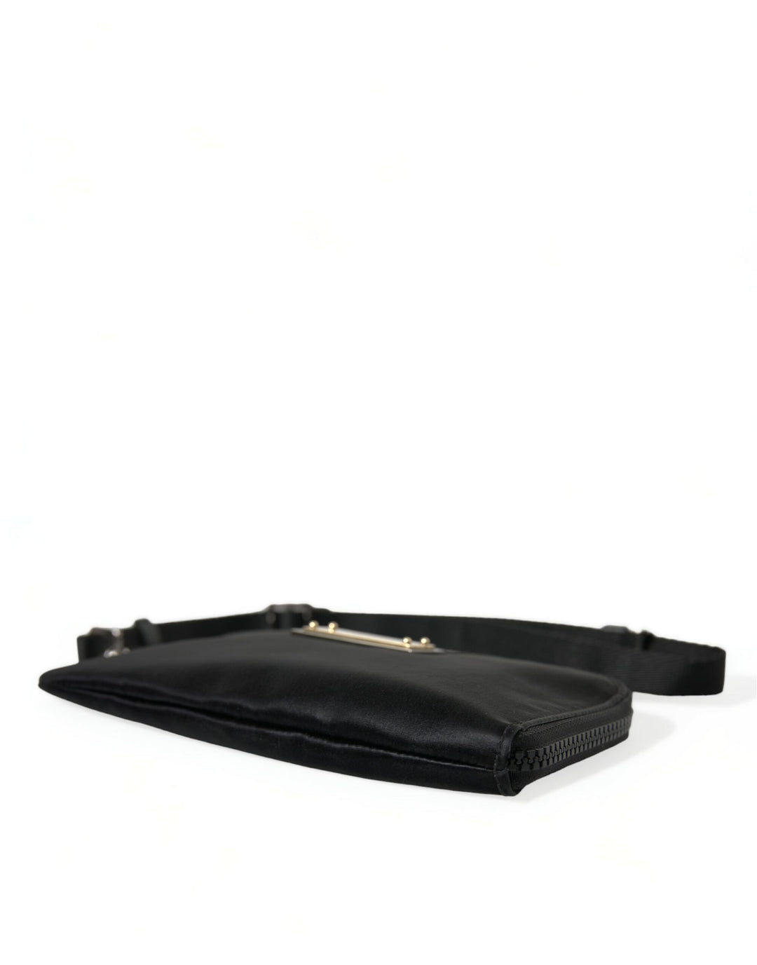 Schwarzes Nylon Logo Plaque Schlüsselanhänger Tasche Clutch