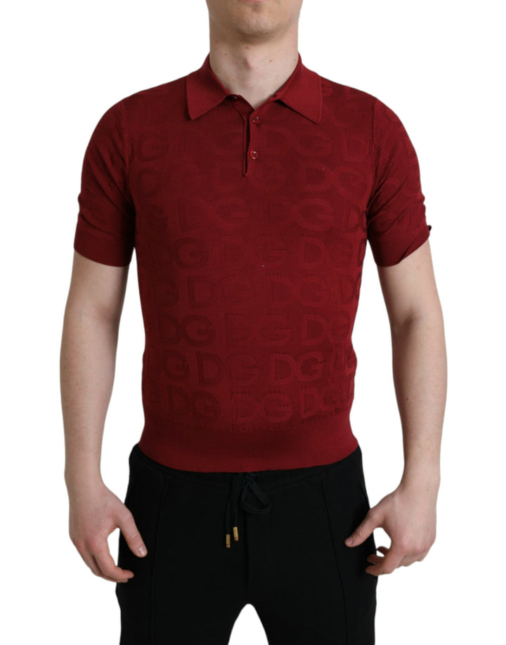 Elegant polo shirt made of chestnut brown silk