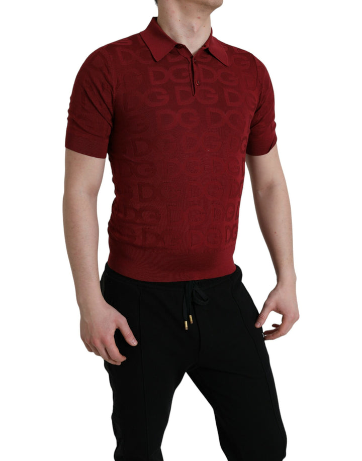 Elegant polo shirt made of chestnut brown silk