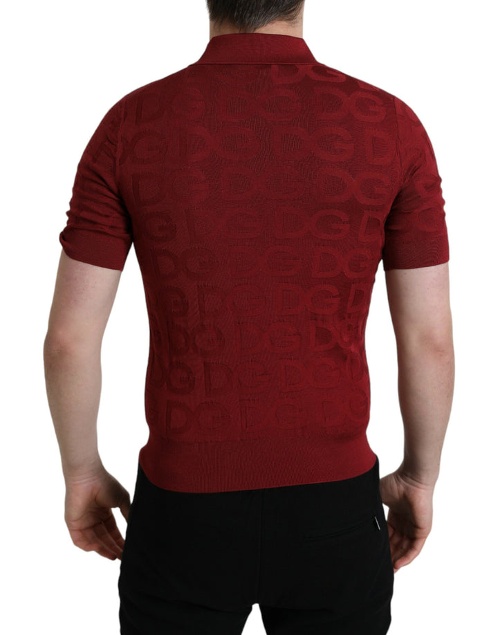 Elegant polo shirt made of chestnut brown silk