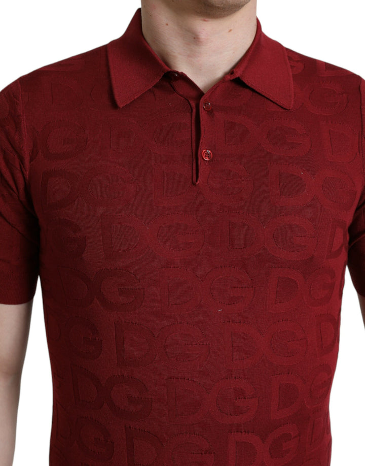 Elegant polo shirt made of chestnut brown silk