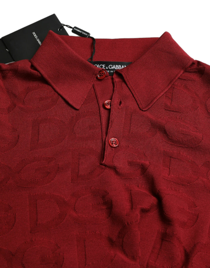 Elegant polo shirt made of chestnut brown silk