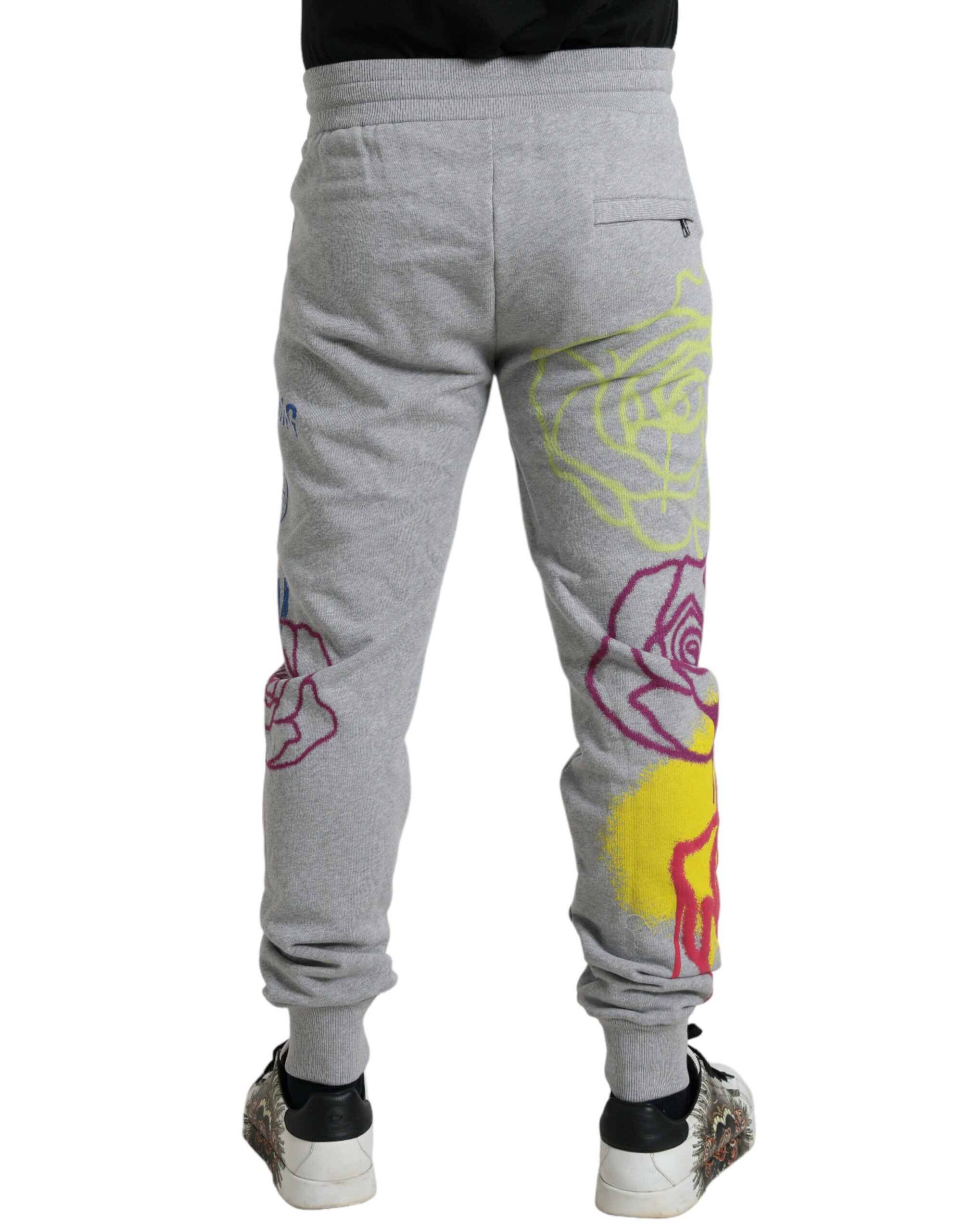 Chic grey skinny joggers made of cotton