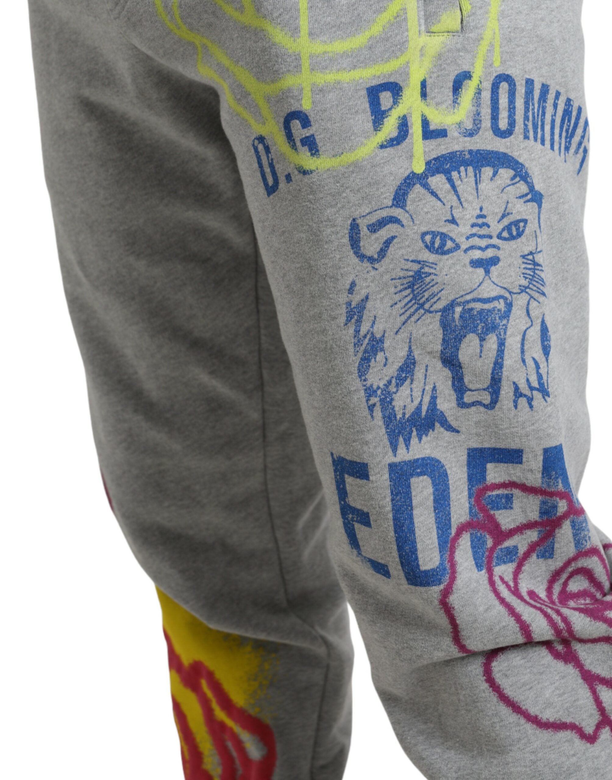 Chic grey skinny joggers made of cotton