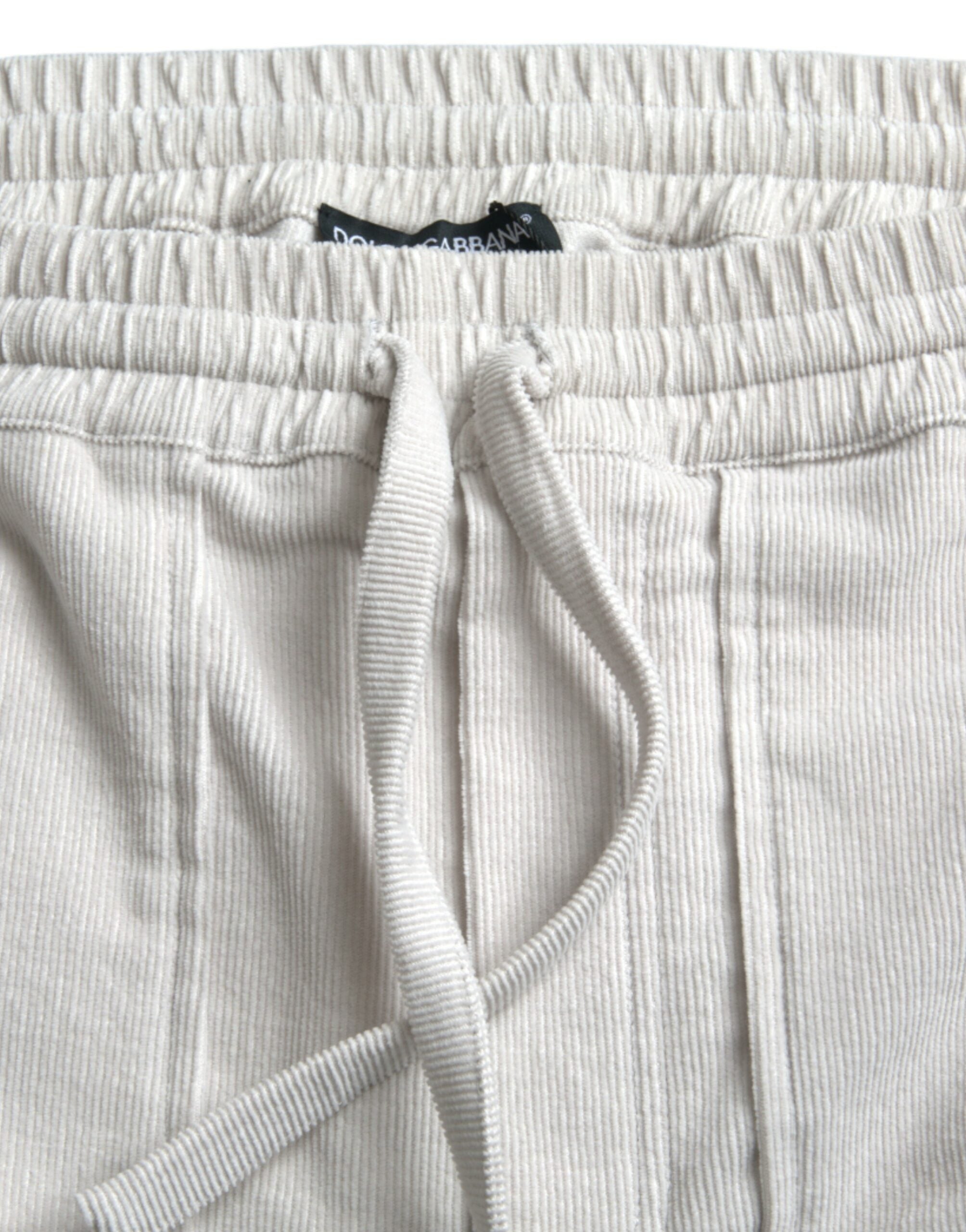 Bermuda shorts for men made of beige cotton corduroy