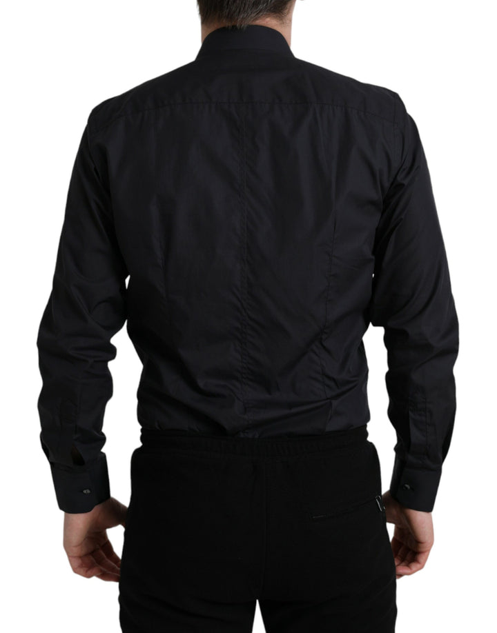 Elegant navy blue slim fit shirt