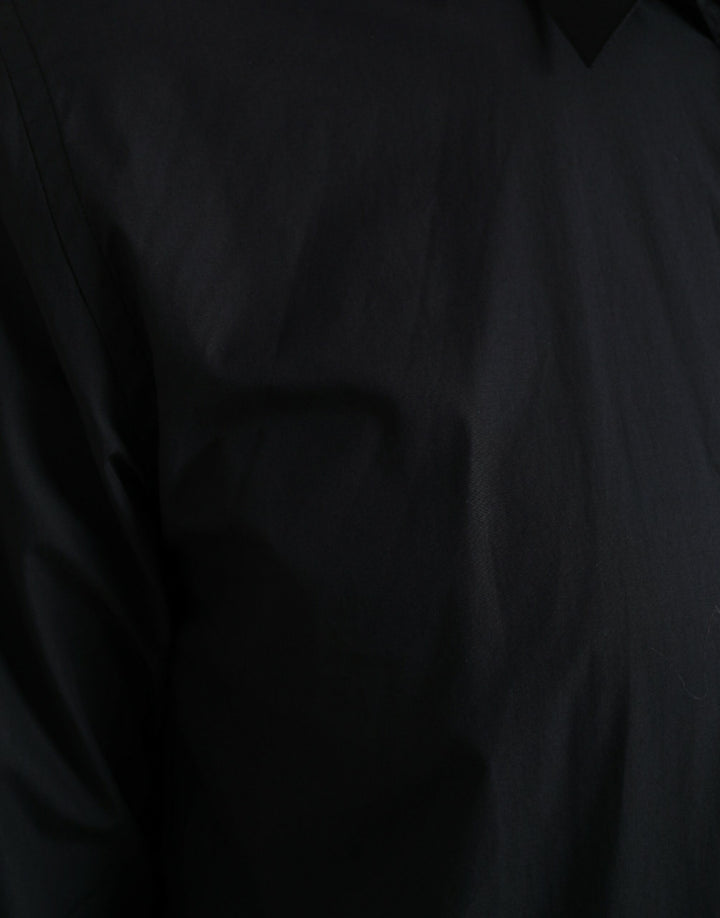 Elegant navy blue slim fit shirt
