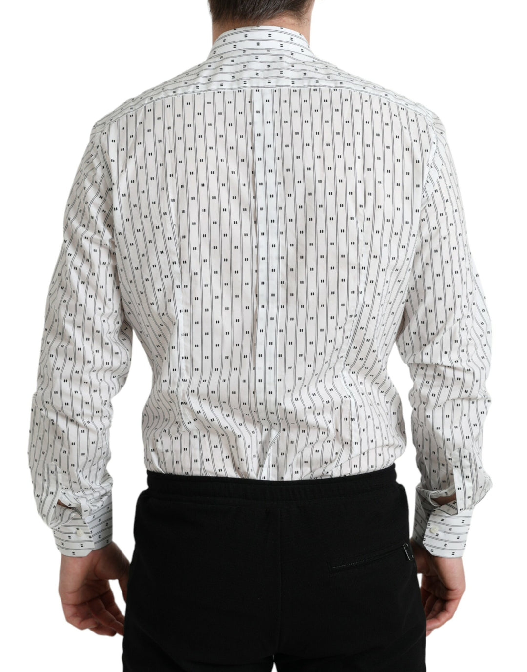 Elegant white slim fit cotton shirt
