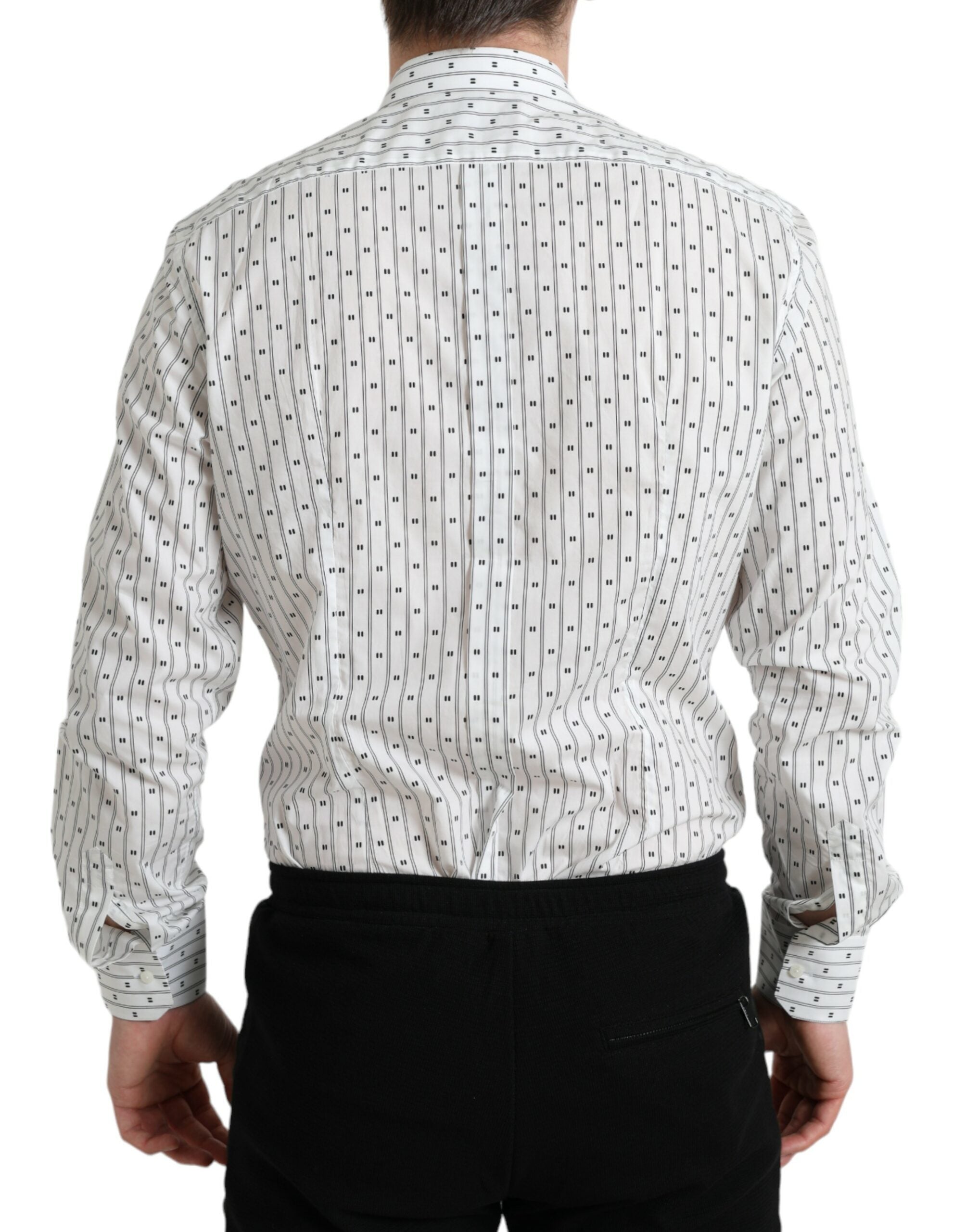 Elegant white slim fit cotton shirt