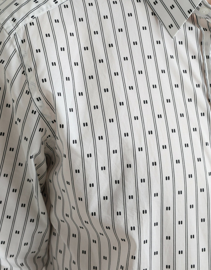 Elegant white slim fit cotton shirt