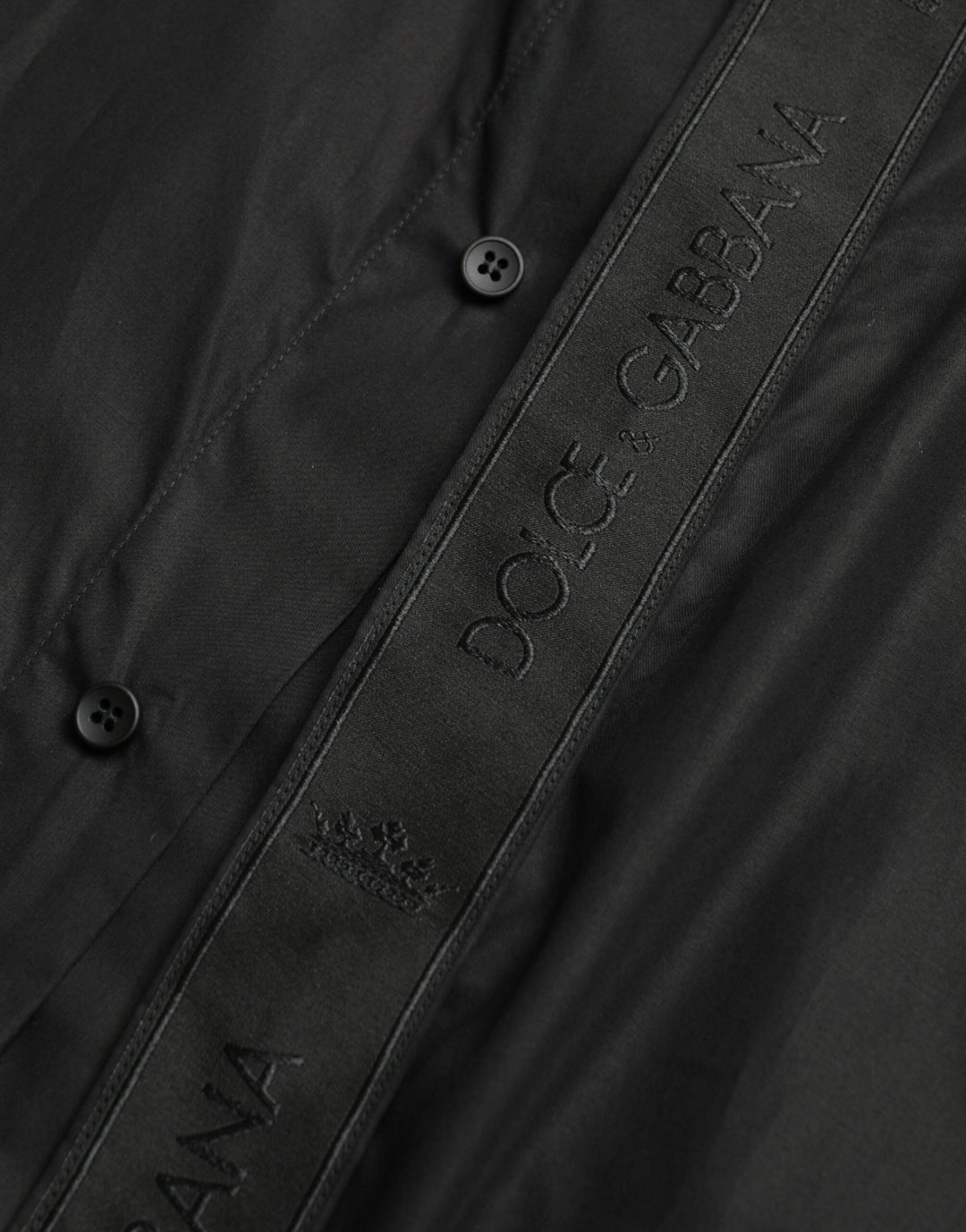 Schwarzes Logo-Baumwollhemd GOLD Formal