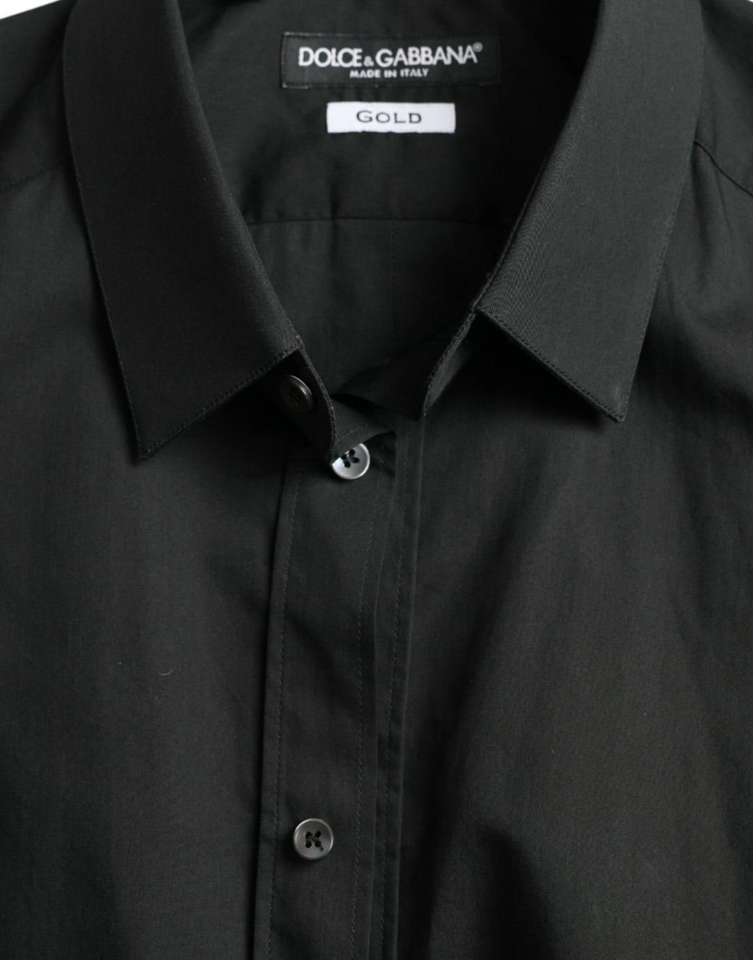 Elegant slim black silk blend shirt