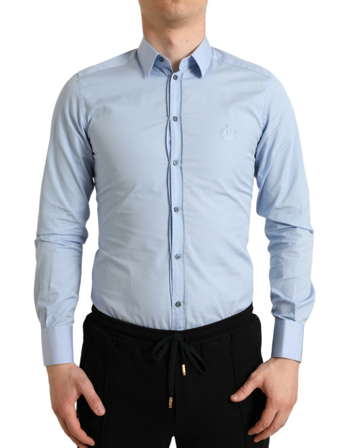 Elegant sky blue slim fit shirt