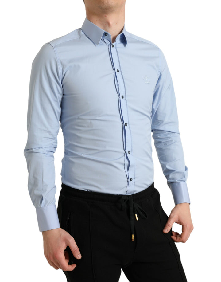 Elegant sky blue slim fit shirt