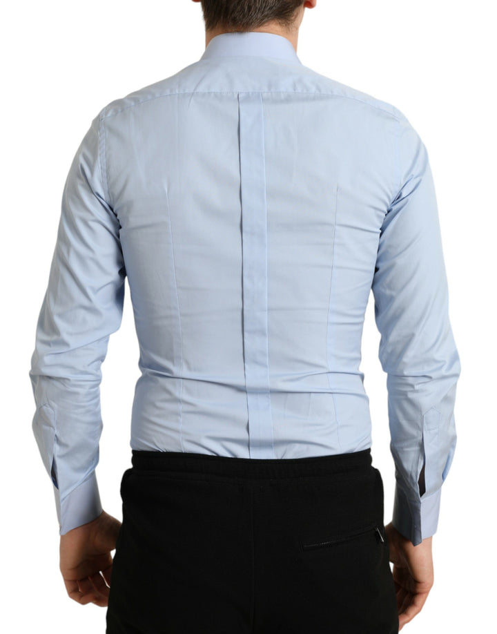 Elegant sky blue slim fit shirt