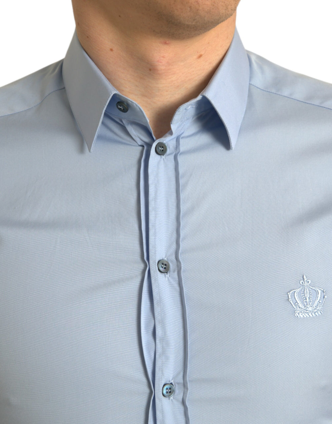 Elegant sky blue slim fit shirt