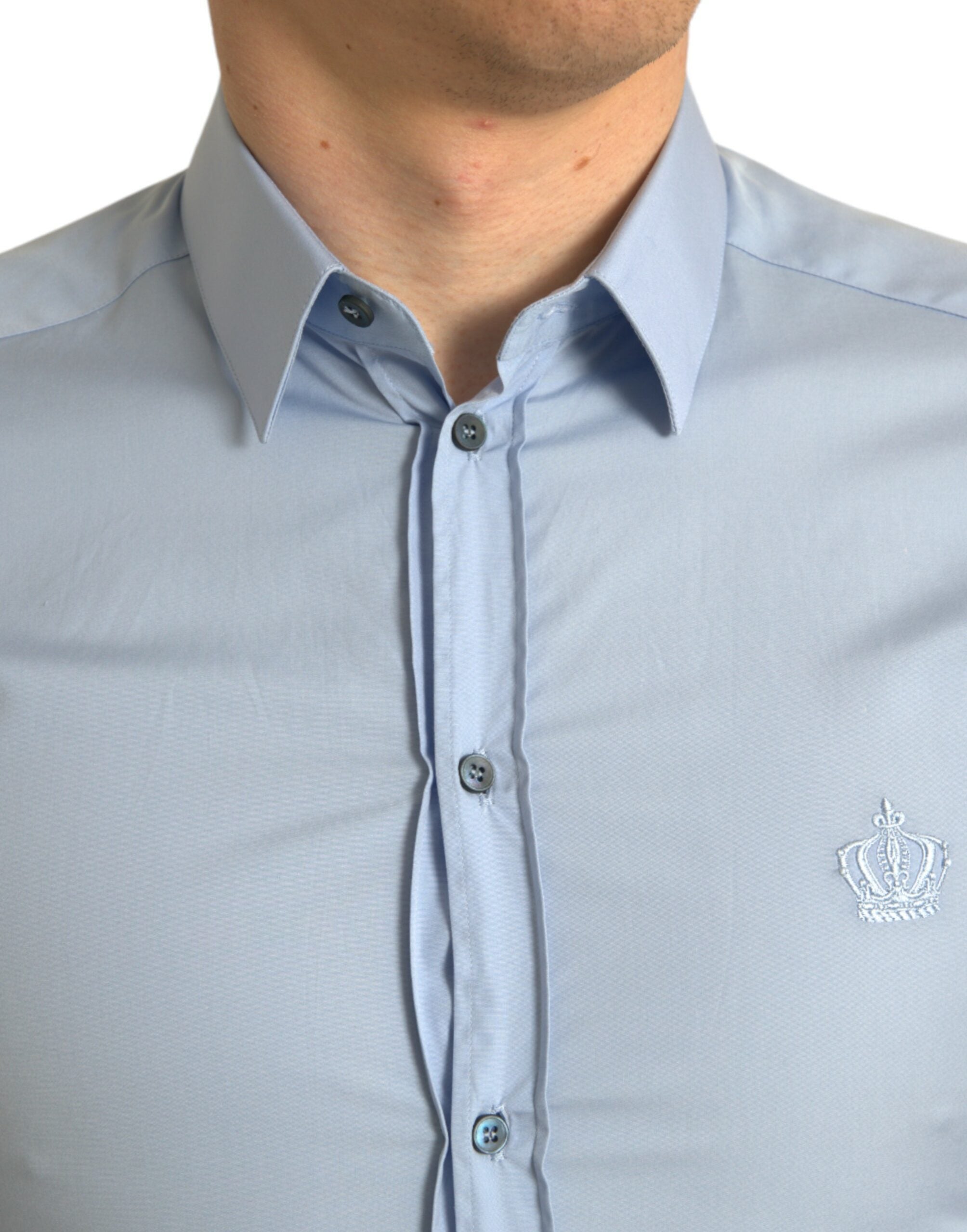 Elegant sky blue slim fit shirt