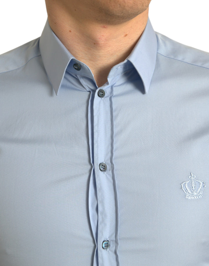 Elegant sky blue slim fit shirt