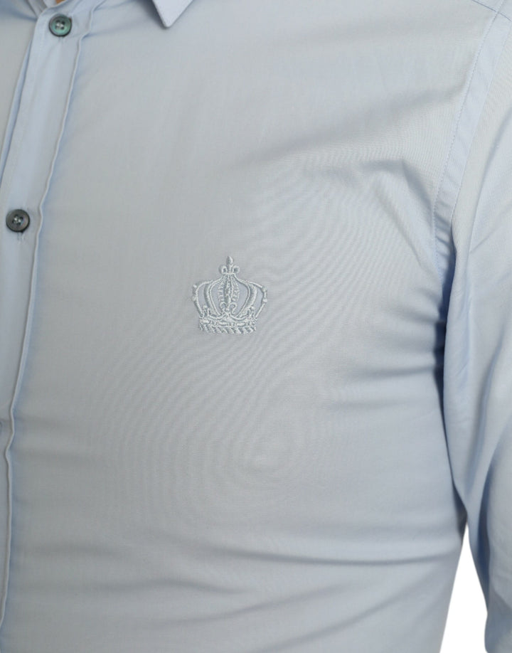 Elegant sky blue slim fit shirt